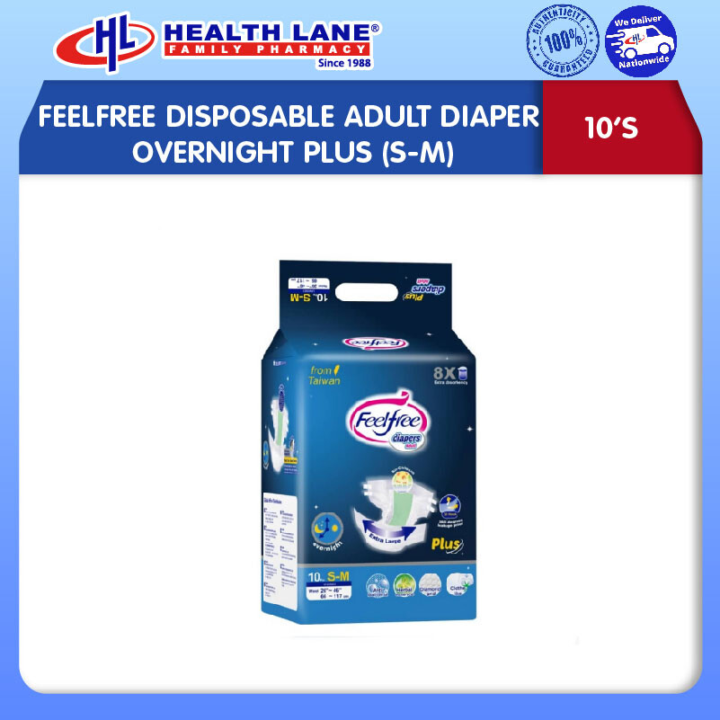 FEELFREE  LAMPIN DEWASA OVERNIGHT PLUS (10'S) (S-M)